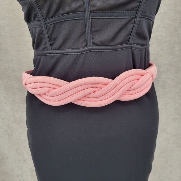 Baby Pink Braided Rope Stretch Belt Vintage 80s - Picture 5 of 6
